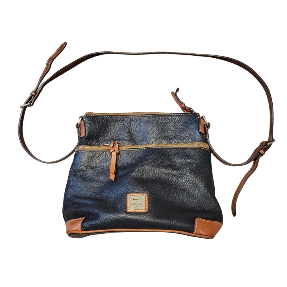 Dooney & Bourke Pebble Grain Leather Contrast Trim Crossbody Bag